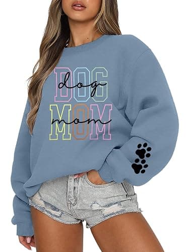 KNEYATTA Dog Mom Sweatshirt Women Dog Lover Sweatshirt Funny Graphic Fall Sweatshirts Mom Pullover Tops - Image 1