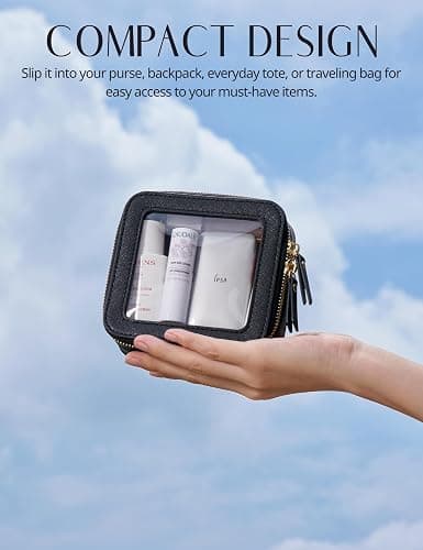 Popvibe Clear Makeup Bag Travel Cosmetic Case Transparent Toiletry Bag with Zipper, Portable Make Up Organizer Traveling Compact Car Bag for Essentials thumbnail 5