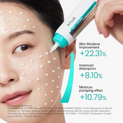 ANUA PDRN Hyaluronic Acid 100 Moisturizing Cream, Lightweight Hydrating Moisturizer with Salmon DNA, Hyaluronic Acid, Collagen For Glass Skin, Korean Skin Care (60ml / 2.02 fl. oz) thumbnail 4