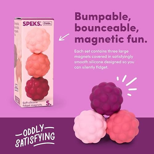 Speks Odds Soft Silicone Fidget Magnets | Silent Stress Relief Toys | Textured Magnetic Balls for Adults & Teens 14+ | Purple thumbnail 4