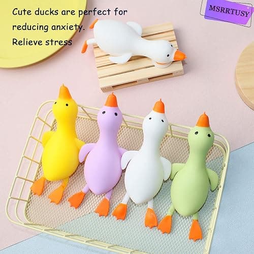 MSRRTUSY 3Pcs Stretchy Duck Squeeze Toys,Squishy Stress Relief Toys for Adults and Kids,Squishy Fidget Toys,Party Favors for Kids,Birthday Gifts,Christmas,Easter Egg,Classroom Prizes thumbnail 5
