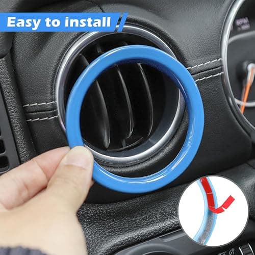 RT-TCZ for Wrangler JL Dash Air Vents Cover Trim Stickers Baby Blue for Jeep Wrangler JL JLU Gladiator JT 2018-2023 Baby Blue Interior Accessories 4pcs - Baby Blue thumbnail 3