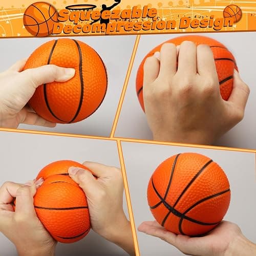 Amarlozn 5" Mini Foam Basketball Set, 3 PCS Orange, Ideal for Kids, Toddlers, Beach, Pool, Indoor & Outdoor Play thumbnail 3