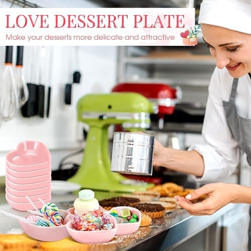Zopeal 12 Pcs Heart Shaped Bowls Ceramic Dishes Heart Plates Multipurpose Salad Appetizer Plate Cooking Gift for Candy Sauce Sushi Dipping Serving Wedding Anniversary (Pink) thumbnail 7