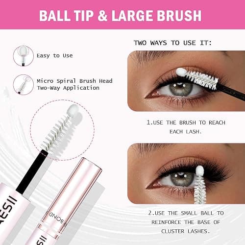 LA MAESII Lash Cluster Glue Lash Bond and Seal Waterproof Lash Glue for Eyelash Clusters 10ml Bond and Seal 2-in-1 Home Use Strong Hold 72H thumbnail 4