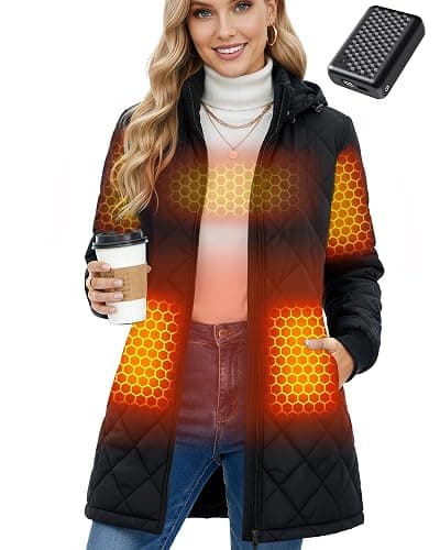 Wulcea Graphene Heated Jacket For Women 12V 18400mAh Fast Charge Large Capacity Battery - Image 1