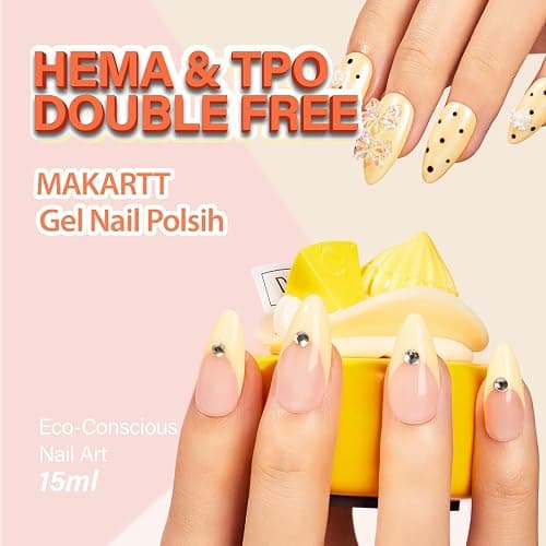 Makartt 15ml Yellow Gel Nail Polish One-Coat Pigment HEMA Free thumbnail 2