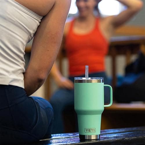 YETI Rambler 35 oz Tumbler with Handle and Straw Lid, Travel Mug Water Tumbler, Vacuum Insulated Cup with Handle, Stainless Steel, Ultramarine Violet thumbnail 2