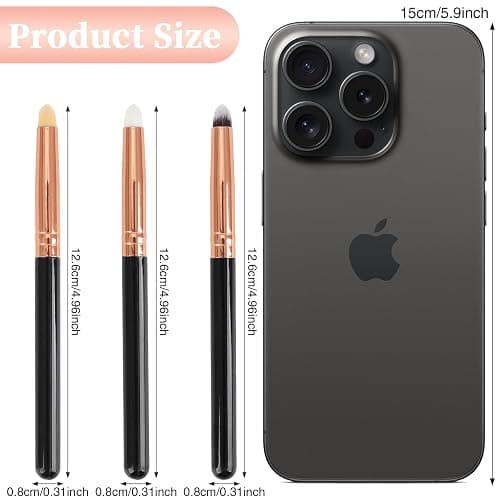 Urtlia Professional Small Pencil Eyeshadow Brush 8Pcs for Eye Shadow Eyeliner Smudge Blending Precision Perfect Cut Crease Makeup Brushes Tool Set（Black-EA01） thumbnail 7