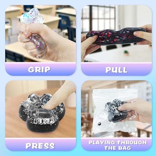 Gytera Cat Paw Squishies Fidget Toys, Hand Made Soft Cute Squeeze Sensory Toys for Kids with Autism, Goodie Bags Stuffers Birthday for Kids - Shiny Paw thumbnail 3