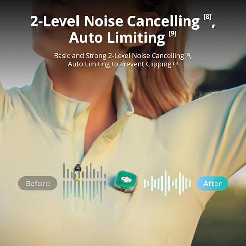 DJI Mic Mini 2 (2 TX + 1 Mobile RX + Charging Case), Lavalier Wireless Vlogging Mic for iPhone/Android/Camera, Bluetooth Microphone, Plug-and-Play, 90h Battery, Streaming, Noise Cancelling thumbnail 6