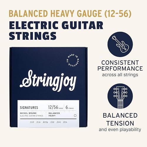 Stringjoy BAL12 Signatures Nickel Wound Guitar Strings, 12-56 Balanced Heavy Gauge, Electric Guitar Strings for Enhanced Tone, Guitar Strings Electric 6 String Set thumbnail 2