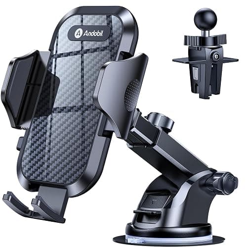 andobil Car Phone Holder, 2025 Military-Grade 89lbs Strongest Suction Phone Holders for Your Car Dashboard/Windshield/Vent Easy Clamp Car Phone Mount Stand for iPhone 17 16 15 14 13 Pro Max Samsung - Image 1