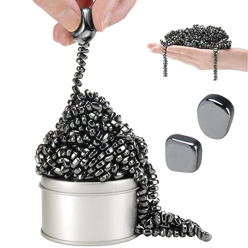 LECTRUS Magnetic Balls Over 600 PCS Mini Magnetic Putty, with 2 Big Smooth Magnetic Beads, Fidget Toys for Adult, Weak Ferrite Putty Desk Toys for Office (Black) - Image 1