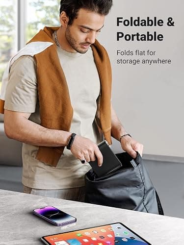 UGREEN Tablet Stand Holder Adjustable Portable Desktop Dock Office Compatible with iPad Pro 11 9.7 10.5 Air Mini 5 4 3 2 iPhone 17 16 15 14 13 12 Black thumbnail 8