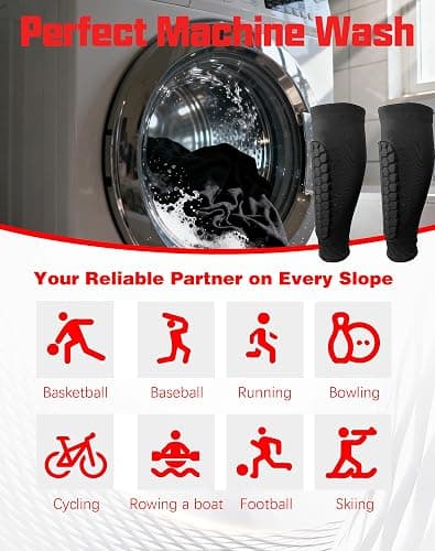 Ski Guards, 2025 New Shin Guards with Honeycomb Pads, Long Breathable Elastic Shin Pads thumbnail 7