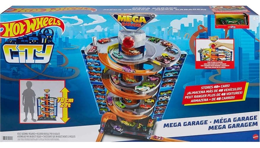 Hot Wheels City Mega Garage Playset with Corkscrew Elevator & Storage for 60+ Cars, Includes 1 Hot Wheels 1:64 Scale Vehicle, Gift for Kids 4 Years Old & Up, HFH03 thumbnail 6