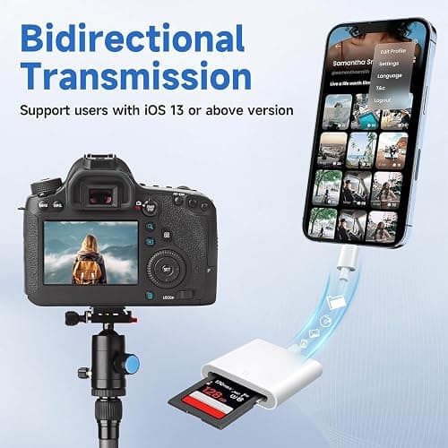 Lightning to SD Card Camera Reader [Apple MFi Certified] iPhone SD Card Reader, Memory Card Adapter Camera Card Viewer Reader for iPhone 14/13/12/11/X/XS/XR/8/7 iPad, Plug and Play thumbnail 7