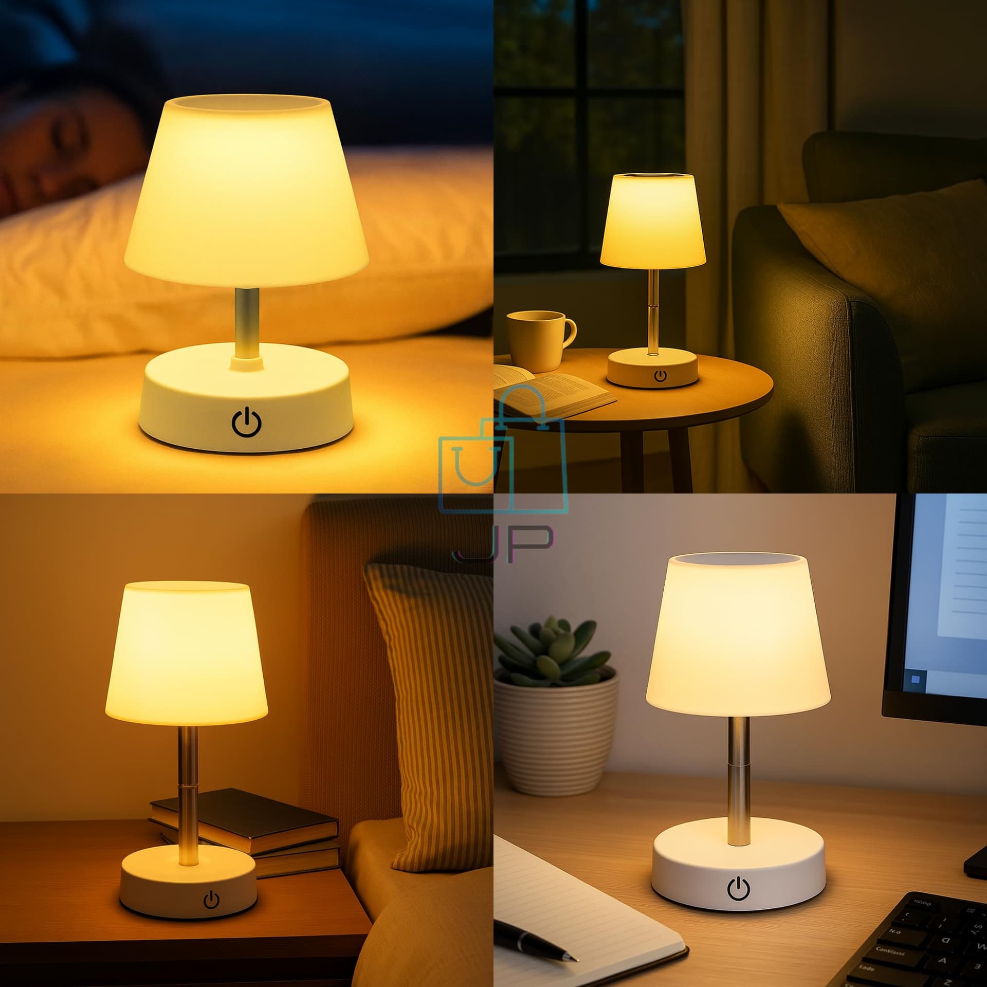 Abajur de Mesa LED Recarregável Touch 3 Níveis de Luz Luminária Portátil sem Fio Dimerizável com Base Antiderrapante Ideal para Quarto, Escritório, Estudo – JP Varejo Online® thumbnail 7