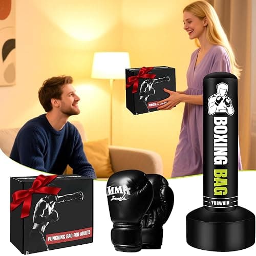 Heavy Freestanding Punching Bag for Adults, 70'' Standing Punching Bag Heavy Bag with Boxing Gloves, Women Men Boxing Training Equipment Kickboxing Bags for Beginners Training MMA Fitness Home Gym thumbnail 7