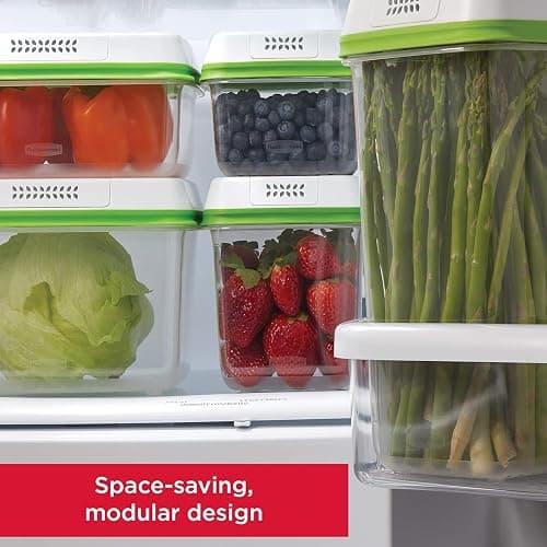 Rubbermaid FreshWorks Produce Saver, Medium and Large Storage Containers, With Lids, 8-Piece Set thumbnail 8