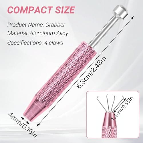 2 PCS Piercing Ball Grabber Tool, 4 - Claw Stainless Steel Jeweler Pick Up Tools,Septum Ball Screw Tool for Piercing Changing/Removal/Holder,Earring Pearl Grabber for Jewelry/Electronic Components thumbnail 2