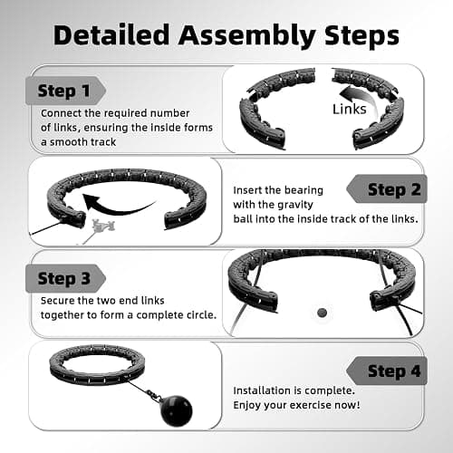 Argvsde Weighted Hula Infinity Fitness Hoop for Adult Weight Loss, 2 in 1 Smart Fitness Workout Hula Circle Hoops with 28 Detachable Knots, Exercise Fit Hoop Suitable for Women and Beginners thumbnail 7