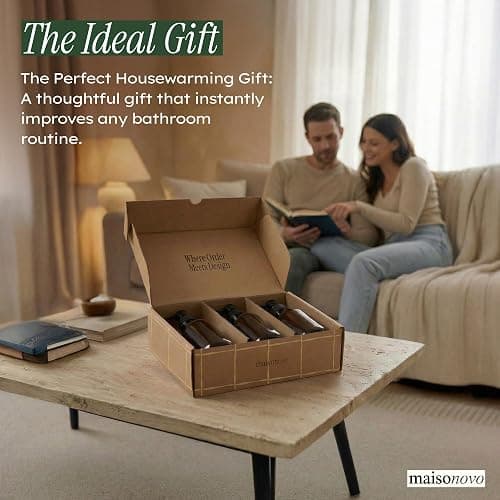 MaisoNovo Shampoo and Conditioner Dispenser|Refillable Amber Black Set of 3 | No-Drill Wall Mount Shower Dispenser · For Shampoo & Body Wash · Rustproof · Hotel & Spa · Wall Soap Dispenser for bathroom thumbnail 10