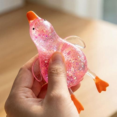 Cute Duck Squishy Sugar Stress Ball,Soft Duck Stress Relief Sugar Ball Squishy Ultra Squishy and Moldable Slow Rise Relaxing Sensory Fidget Stress for Anxiety Relief Pink thumbnail 5