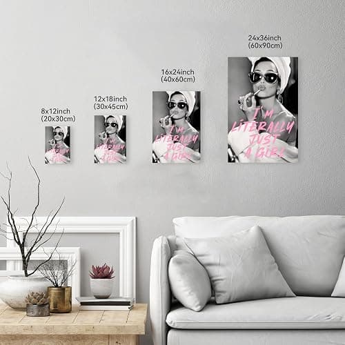 Ripiyome Funky Pink Wall Art Set of 3 Retro Glam Posters Surreal Kiss Lips High Heel Disco Ball Newspaper Woman Print Trendy Girl Quote Feminist Canvas Decor for Girly Bedroom Bar 16x24inch Unframed thumbnail 3