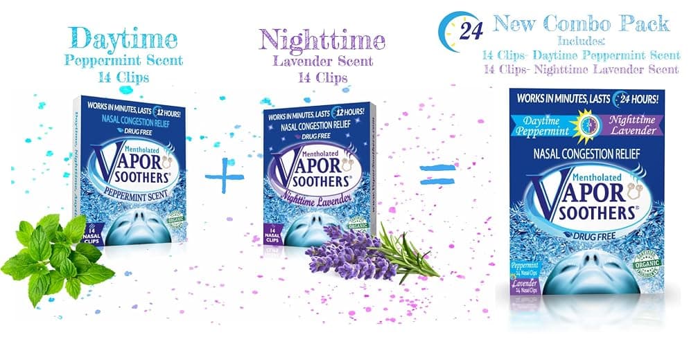 Mentholated Nasal Dilators for Breathing, Congestion, and Snoring - 28 Count Dual-Action Nose Inserts for Daytime and Nighttime - Hidden Nostril Opener Clips Last Up to 12 Hours - Peppermint/Lavender thumbnail 4