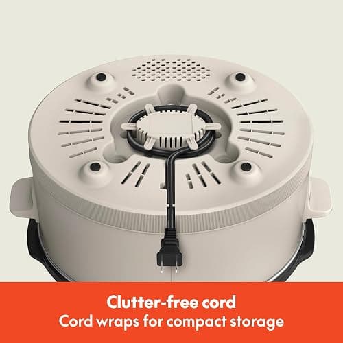 bella 6.0 Qt Programmable Slow Cooker, Ceramic Nonstick Coating, Adjustable Temperature & Cooking Times, Dishwasher Safe Stoneware Pot & Tempered Glass Lid, Tangle Free Cord Wrap, Oatmilk thumbnail 8