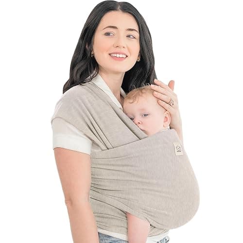 KeaBabies Baby Wrap Carrier - All in 1 Original Baby Carrier Newborn to Toddler Sling, Easy to Wear, Hands Free Bonding, Lightweight, Breathable Infant Wraps (Stone Gray) - Image 1