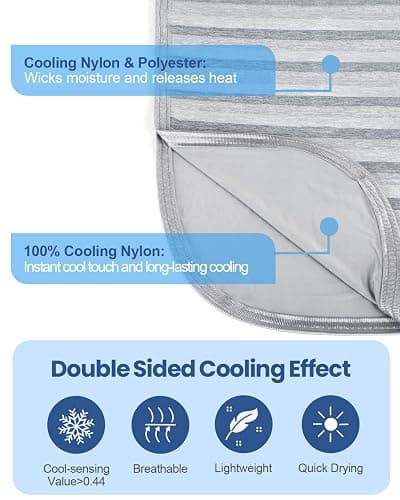 Ailemei Direct Cooling Throw Blanket for Hot Sleepers,Double Sided Cold Effect, Lightweight Breathable Summer Bed Blanket for Couch, Transfer Heat to Keep Body Cool Night Sweats,50"x70" thumbnail 5