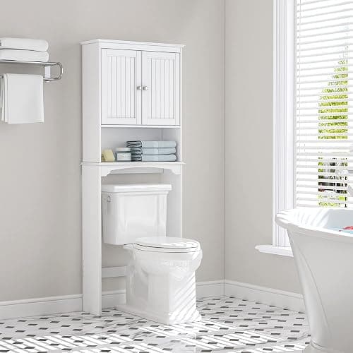 Spirich Over The Toilet Storage Cabinet, Bathroom Shelf Over Toilet, Bathroom Storage Cabinet Organizer, White thumbnail 3