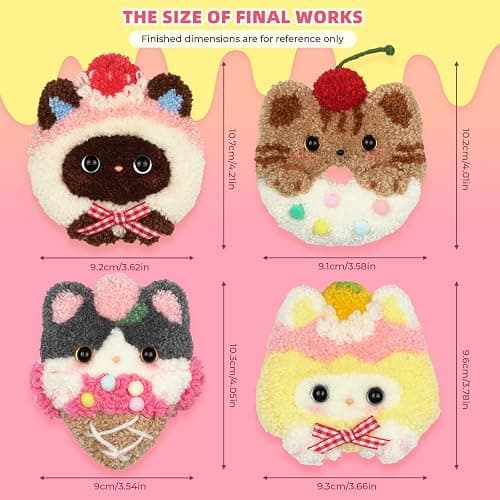 Punch Needle kit for Beginners,Embroidery kit for Beginners,Punch Needle Kits Adults Beginner,Including Printed Patterns, Needles, Easy to Follow Instructions, and Videos-Cat Family thumbnail 6