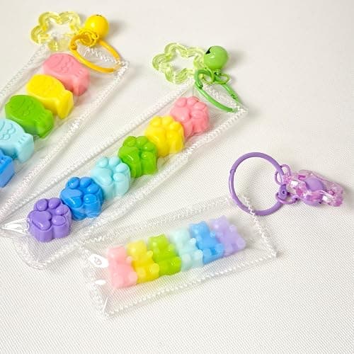 Handmade Rainbow Gummy Bear Taba Squishy Bag Charm - Cute Mini Silicone Fidget Sensory Toy, Soft Sticky and Slow Rebound Stress Relief Squeeze Toy for Relaxation Gift (Gummy Bear) thumbnail 6