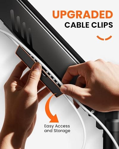 ErGear Single Monitor Arm, Fully Adjustable Monitor Mount for 13–34 Inch Screens, Fast Install Computer Monitor Stand with Tool-Free VESA Mount, Cable Management, Holds 19.8 lbs, Max VESA 100x100mm thumbnail 3