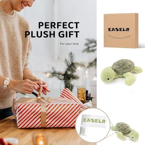 EASELR WeightedPlush Cute Turtle Stuffed Animals, 12" Soft Sea Turtle Plush Toy Tortoise Plushies Pillow Gifts for Kids Girlfriend Birthday Christmas Mother's Day thumbnail 5