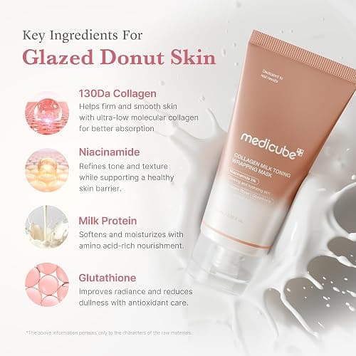 medicube Collagen Glazed Milky Glow Daytime Wrapping Mask | Quick & Easy-to-Peel Mask for Radiance, Hydration & Smooth Texture | Glutathione, Niacinamide, 130Da Collagen for Plumped, Glass Glow Skin thumbnail 4