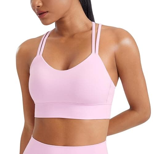 CRZ YOGA Softness Mold Womens Butterluxe Strappy Longline Sports Bra - Double Spaghetti Strap Workout Yoga Crop Top Athletic - Image 1