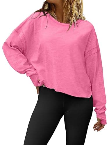 Magritta Womens Open Back Workout Top Loose Fit Boat Neck Athletic Shirts Casual Backless Crop Running Tee Y2k Yoga thumbnail 2