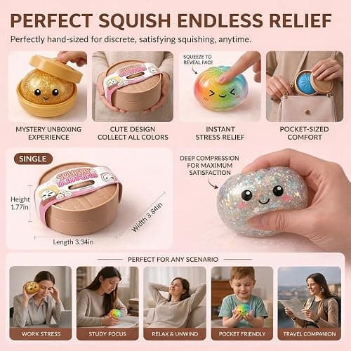 2026 New Dumpling Squishy Mystery Box - Surprise Dumpling Squishy, Rare Dumplings Bun Stress Relief Fidget Set, Random Colors (2 Pack) thumbnail 6