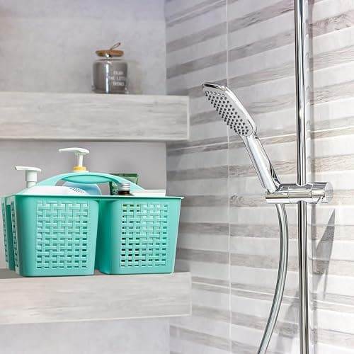 Tiawudi Portable Shower Caddy, Caddy Organizer with Handle, Plastic Shower Basket Hold Soap, Shampoo, Hair Supplies and Beauty Products, Cleaning Supplies Organizer for Home, Dorm, Shelf and Cabinet thumbnail 6