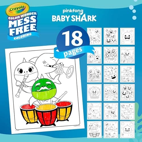 Crayola Baby Shark Color Wonder Pages, Mess Free Coloring for Toddlers, Coloring Activity, Travel Activities, Toddler Toys & Gifts, 3+ thumbnail 5