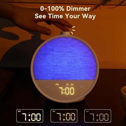 Vivilumens Sunrise Alarm Clock, Gentle Wake-Up Light & Sound Machine, Dual Alarms for Heavy Sleepers Adults, Natural Sounds, RGB Mood Light, Dimmable Bedside Night Lamp Ideal for Bedroom & Gifts thumbnail 6