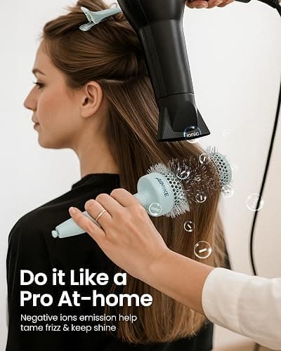 AIMIKE NaturaVol Round Brush for Blow Out, Large Round Hair Brush Nano Thermal Ceramic & Ionic Tech, for Blow Drying & Salon-like Styling at Home, Maximum Volume and Shine- 2.1" Barrel, 3" w/Bristle thumbnail 5