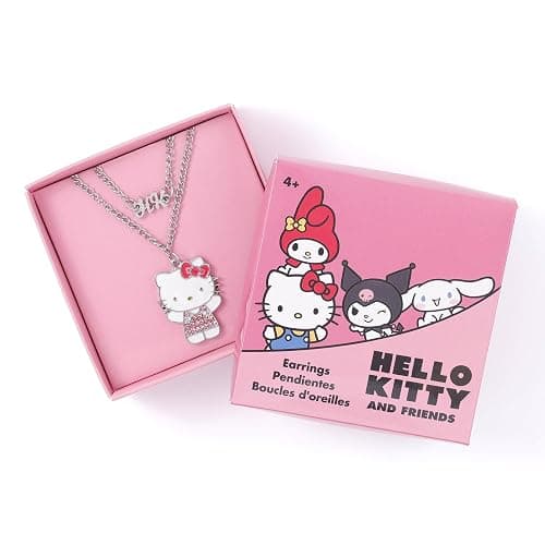 KIDS EUROSWAN Hello Kitty Girls Silver Plated Cartoon Pendant Necklace Set thumbnail 3