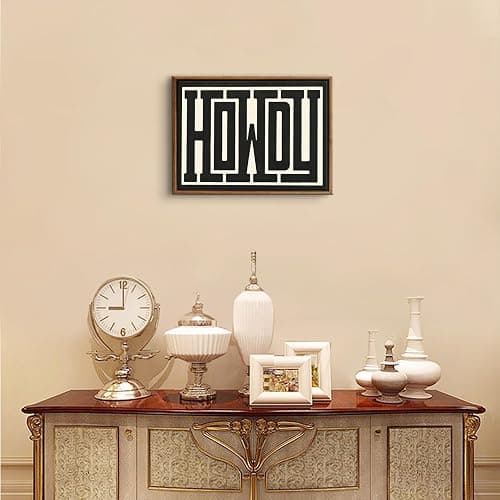 QIYFFBN Framed Funky Western Wall Decor Black and White Howdy Wall Art Big Texas Modern Canvas Picture Southwestern Country Ranch Sign Print Trendy Cowgirl Cowboy Farmhouse Art(12x16in Framed) thumbnail 4