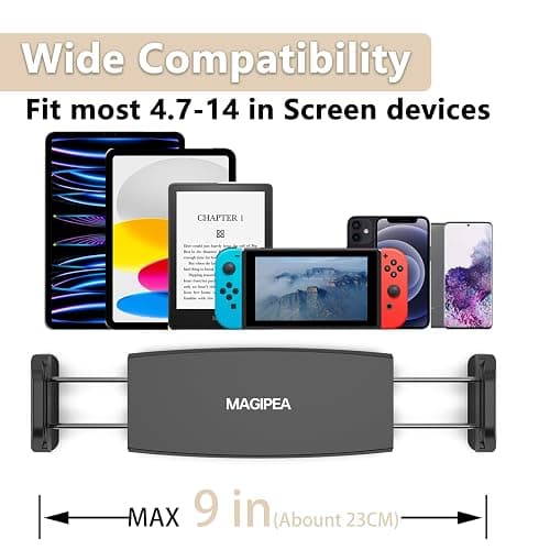 Tablet Stand Holder, Mount Holder Clip with Grip Flexible Long Arm Gooseneck Compatible with ipad iPhone/Nintendo Switch/Samsung Galaxy Tabs/Amazon Kindle Fire HD - Black thumbnail 4